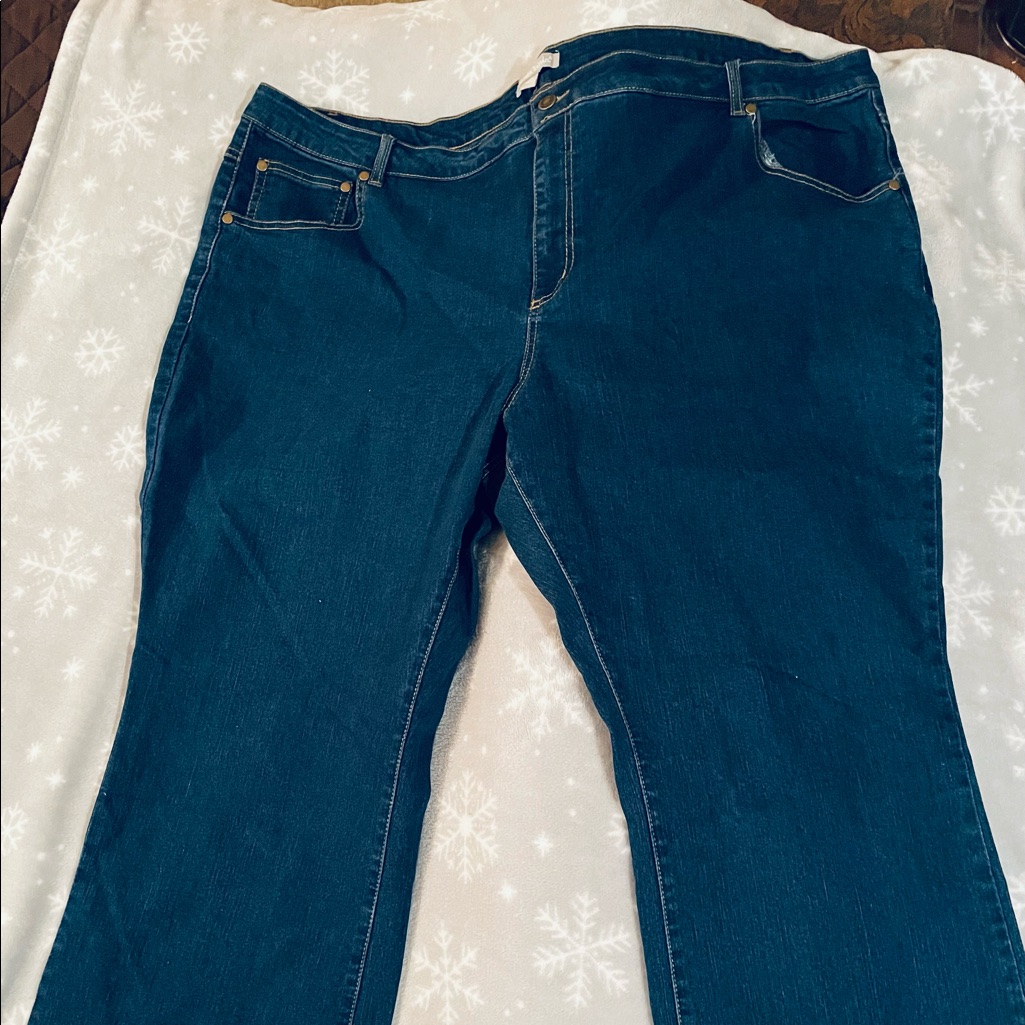 Denim 5 Pocket Jeans With Bootcut Legs